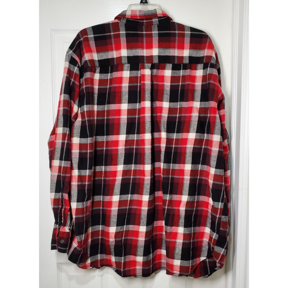 The Foundry Supply Co Flannel Shirt Men’s 2XL Red Black Plaid Long Sleeve - Picture 9 of 12
